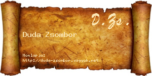 Duda Zsombor névjegykártya